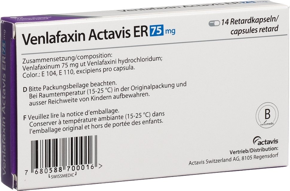 Venlafaxin Actavis Er Retard Kapseln 75mg 14 Stück In Der Adler Apotheke