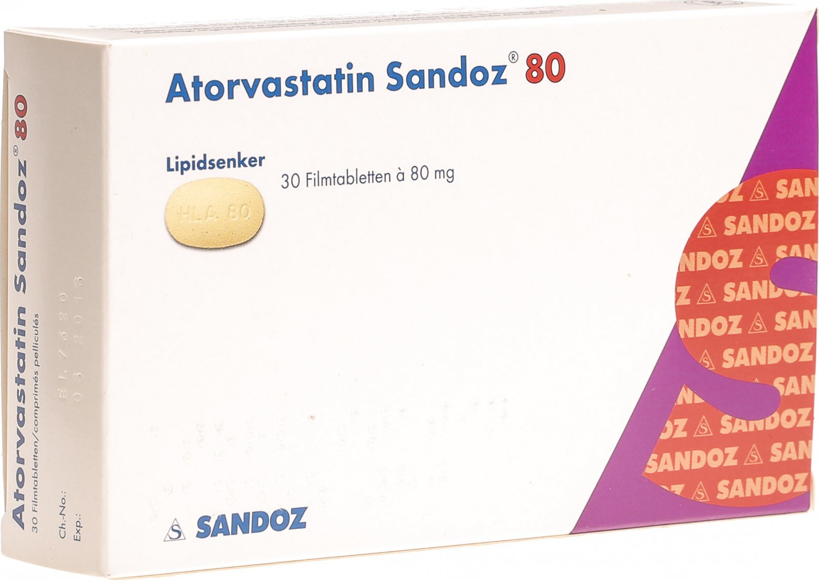 Atorvastatin Sandoz Filmtabletten 80mg 30 Stück in der Adler Apotheke