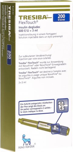 Tresiba Flextouch Injektionslösung 200 E ml 3 Fertpen 3 in der Adler