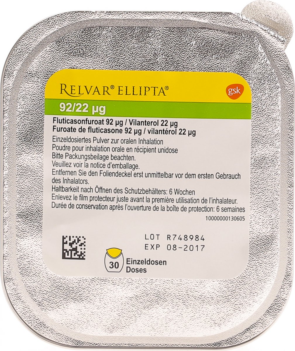 Relvar Ellipta Inh Pulver Mcg Mcg Dos In Der Adler Apotheke