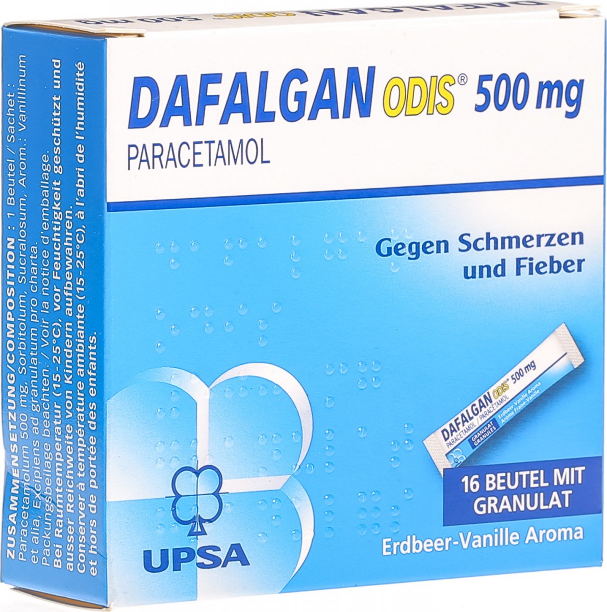 Dafalgan Odis Granulat 500mg Beutel 16 Stück in der Adler Apotheke