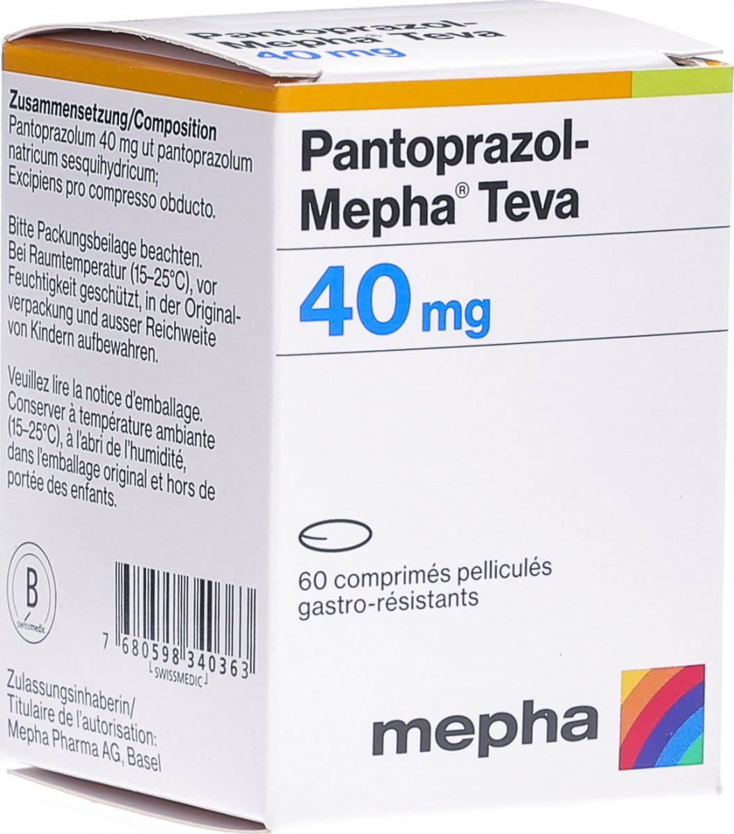 Pantoprazol Mepha Teva Filmtabletten 40mg Dose 60 Stück in der Adler ...