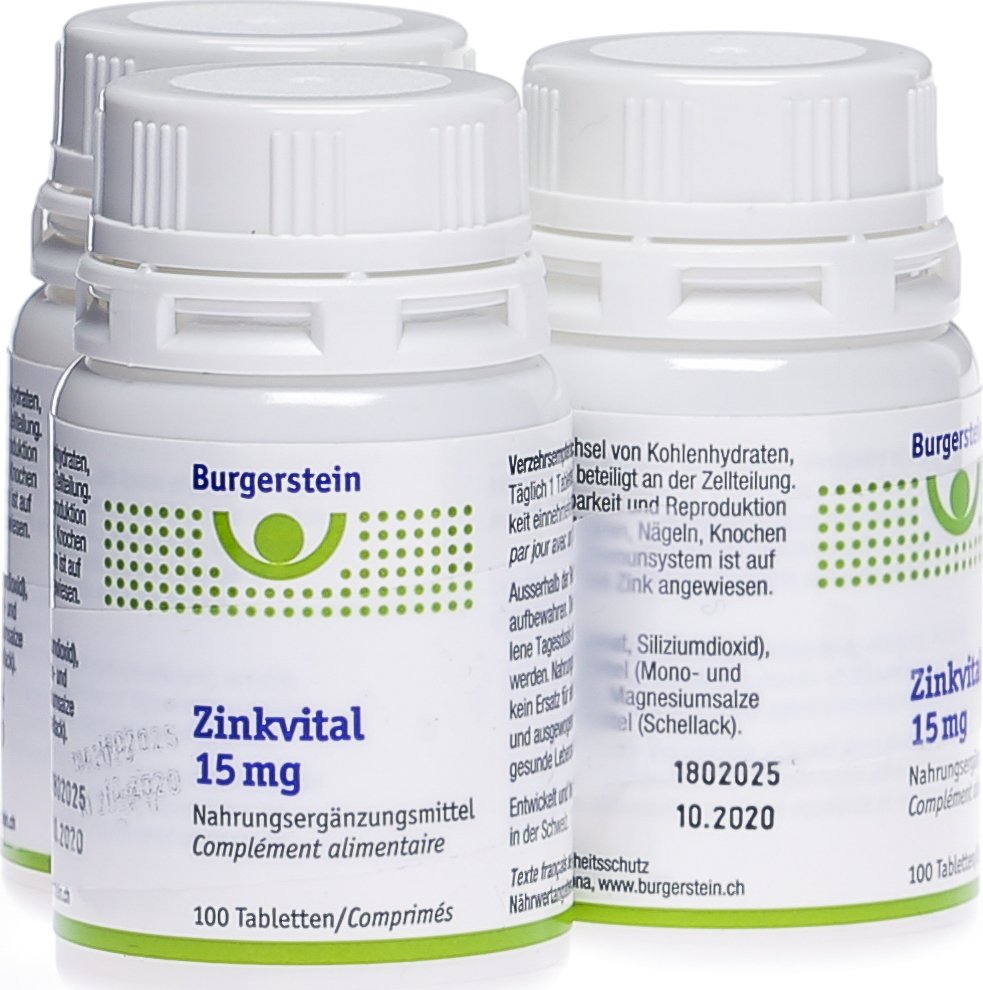 Burgerstein Zinkvital Tabletten 15mg Dose 100 Stück Trio In Der Adler ...