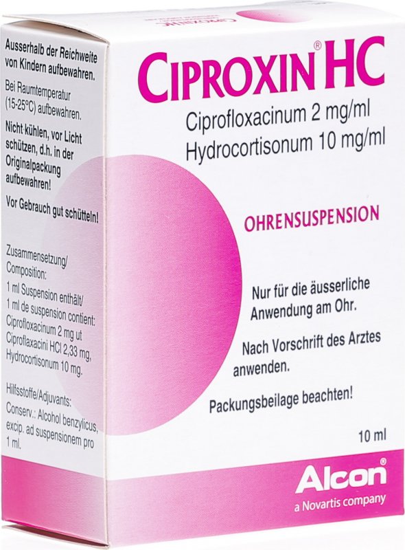 Ciproxin Hc Suspension Auric 10ml in der Adler Apotheke