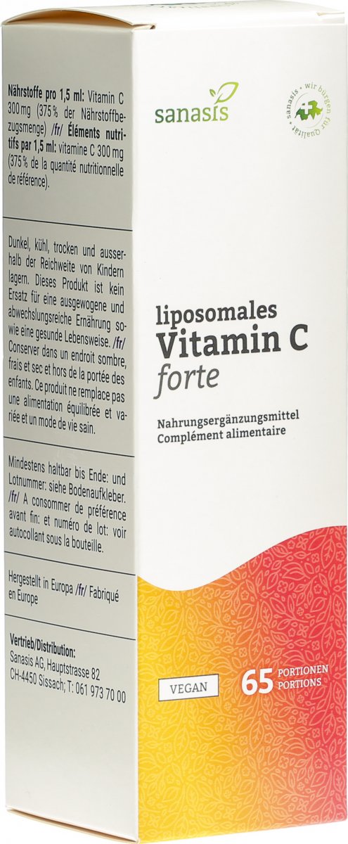 sanasis vitamin c forte liposomal flasche 100ml in der adler apotheke