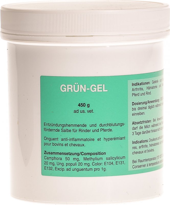 Grün Gel Salbe Ad Us Vet. 450g in der Adler Apotheke