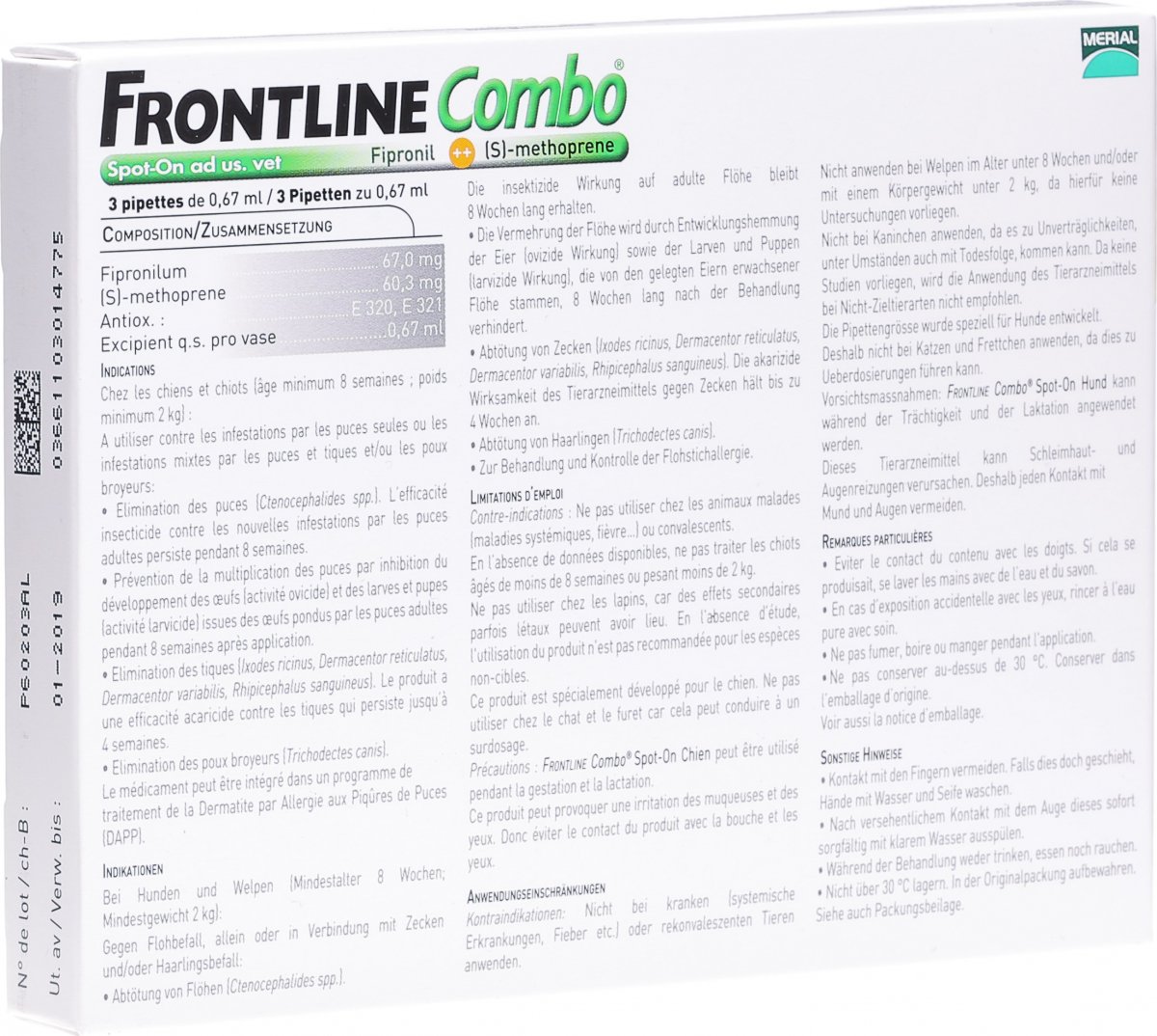 Frontline Combo Spot On Lösung Hund S 3x 0.67ml in der Adler Apotheke