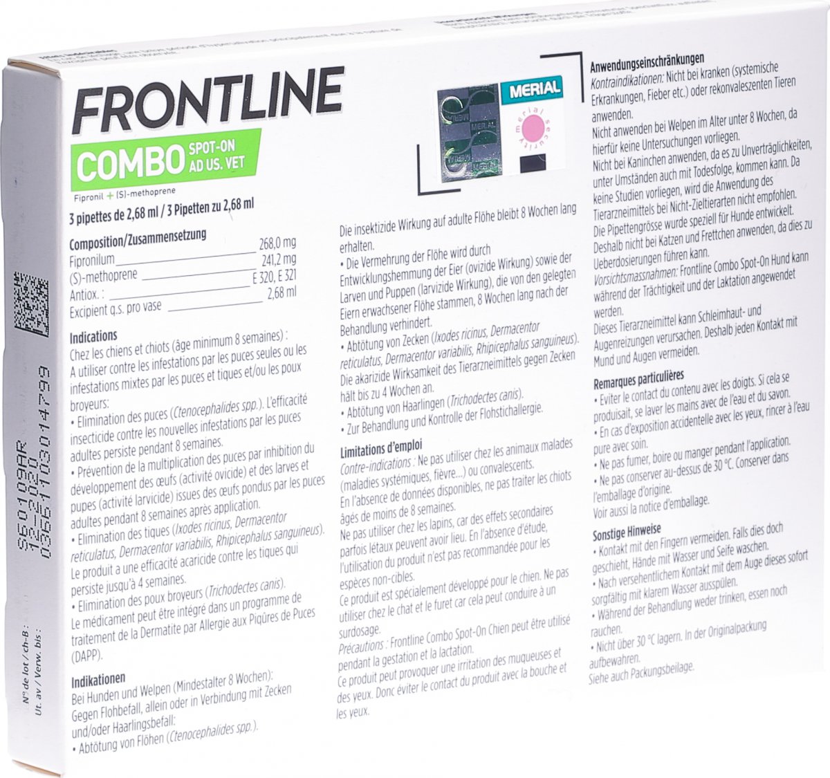 Frontline Combo Spot On Lösung Hund L 3x 2.68ml in der Adler Apotheke