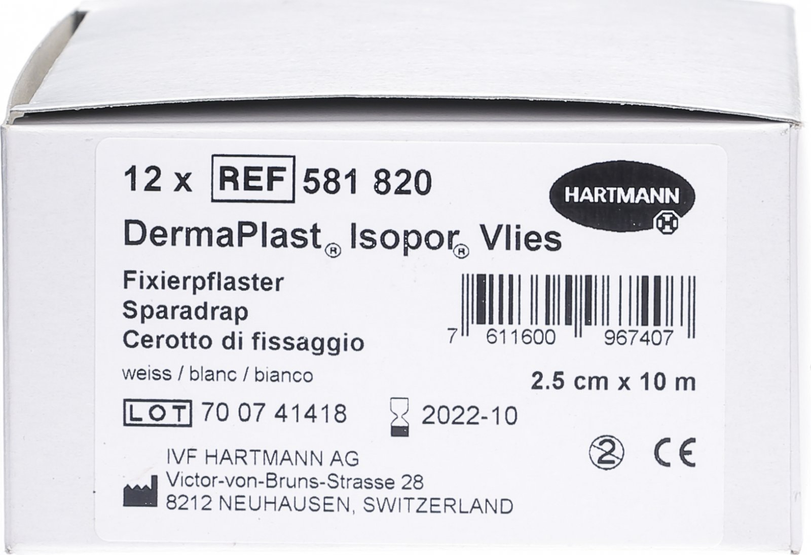 Dermaplast Isopor Vlies Fixierpflaster Weiss 10mx25cm 12 Stück In Der Adler Apotheke 9324