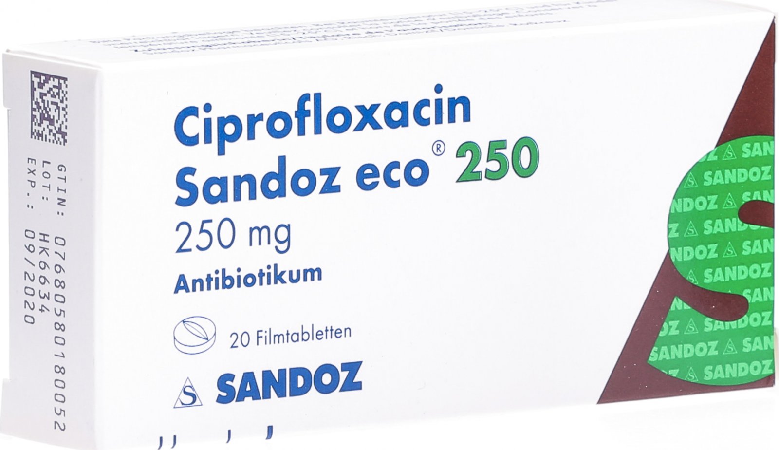 Ciprofloxacin sandoz 250mg