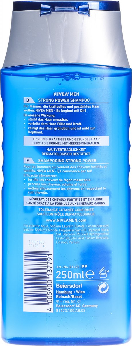 Nivea Men Strong Power Shampoo 250ml In Der Adler Apotheke