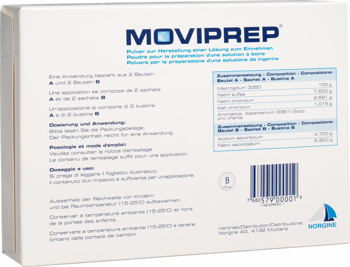 Moviprep Eine Anwendung 2 Beutel A+2 Beutel B In Der Adler Apotheke