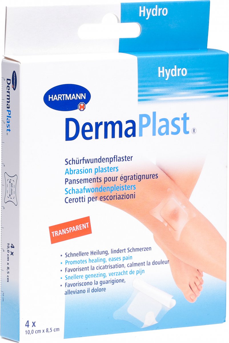 dermaplast hydro schürfwundenpflaster 85x100mm 4 stück in der adler