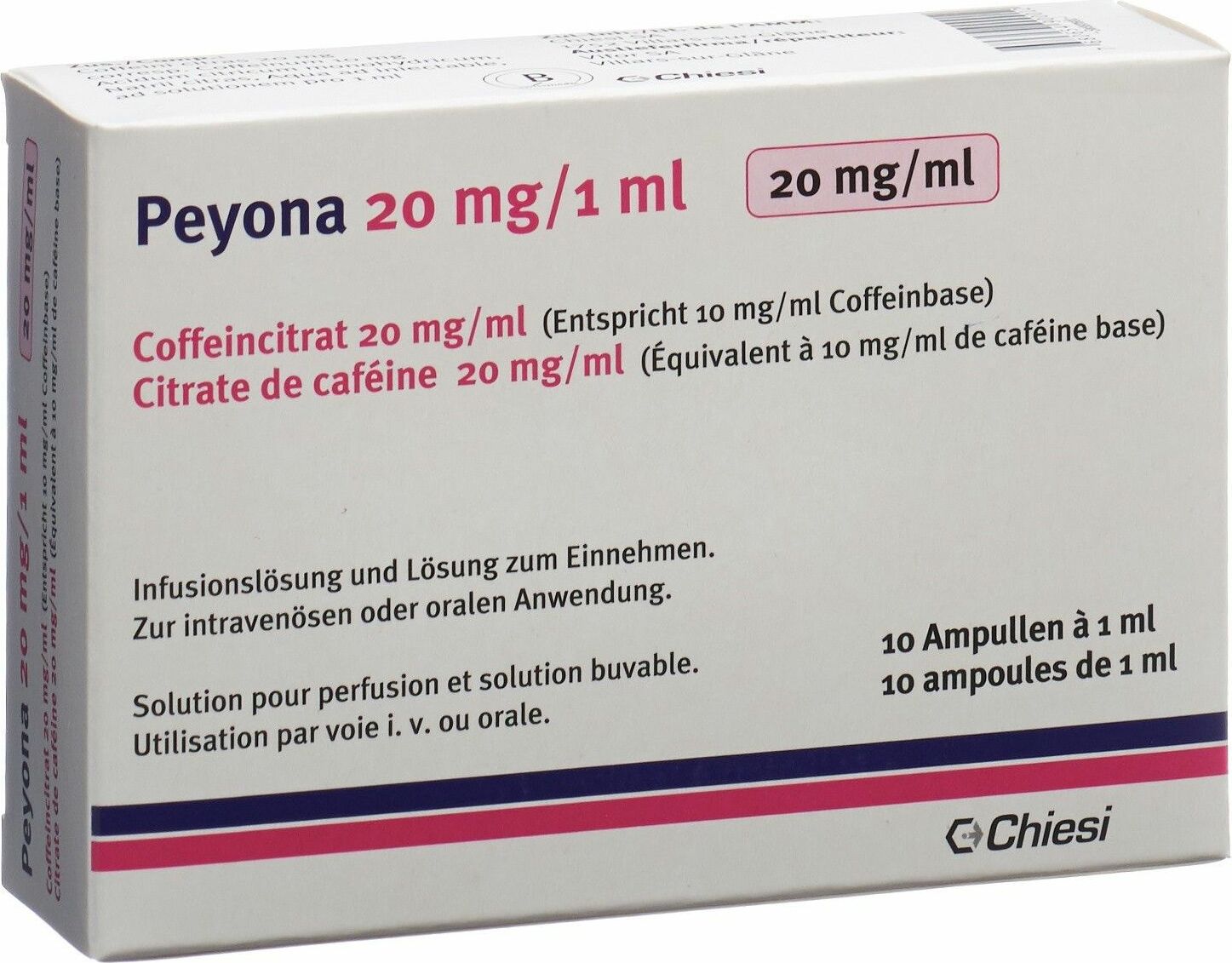 Peyona Lösung 20mg/1ml 10 Ampullen 1ml in der Adler Apotheke