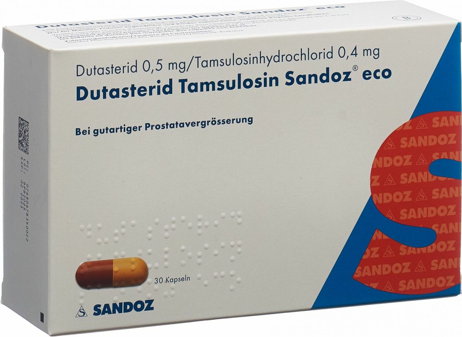 Dutasterid Tamsulosin Sandoz Eco 0.5/0.4mg 30 Stück in der Adler Apotheke