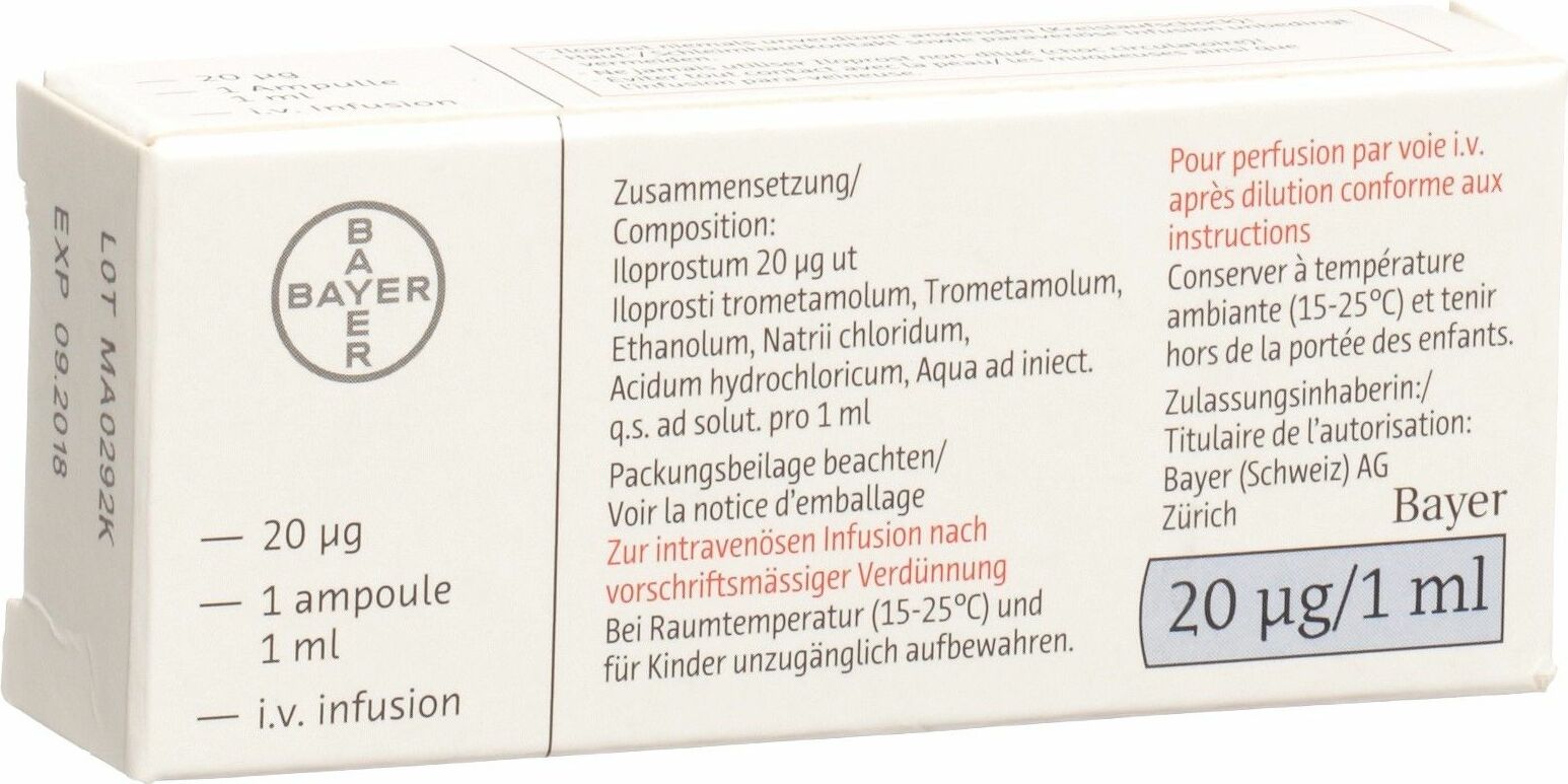 Ilomedin Infusionskonzentrat 20mcg Ml I V Ampullen 1ml In Der Adler