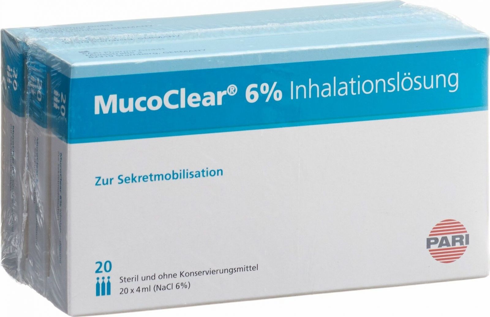 Pari Mucoclear Inhalationslösung 6 NaCl 60x 4ml in der Adler Apotheke