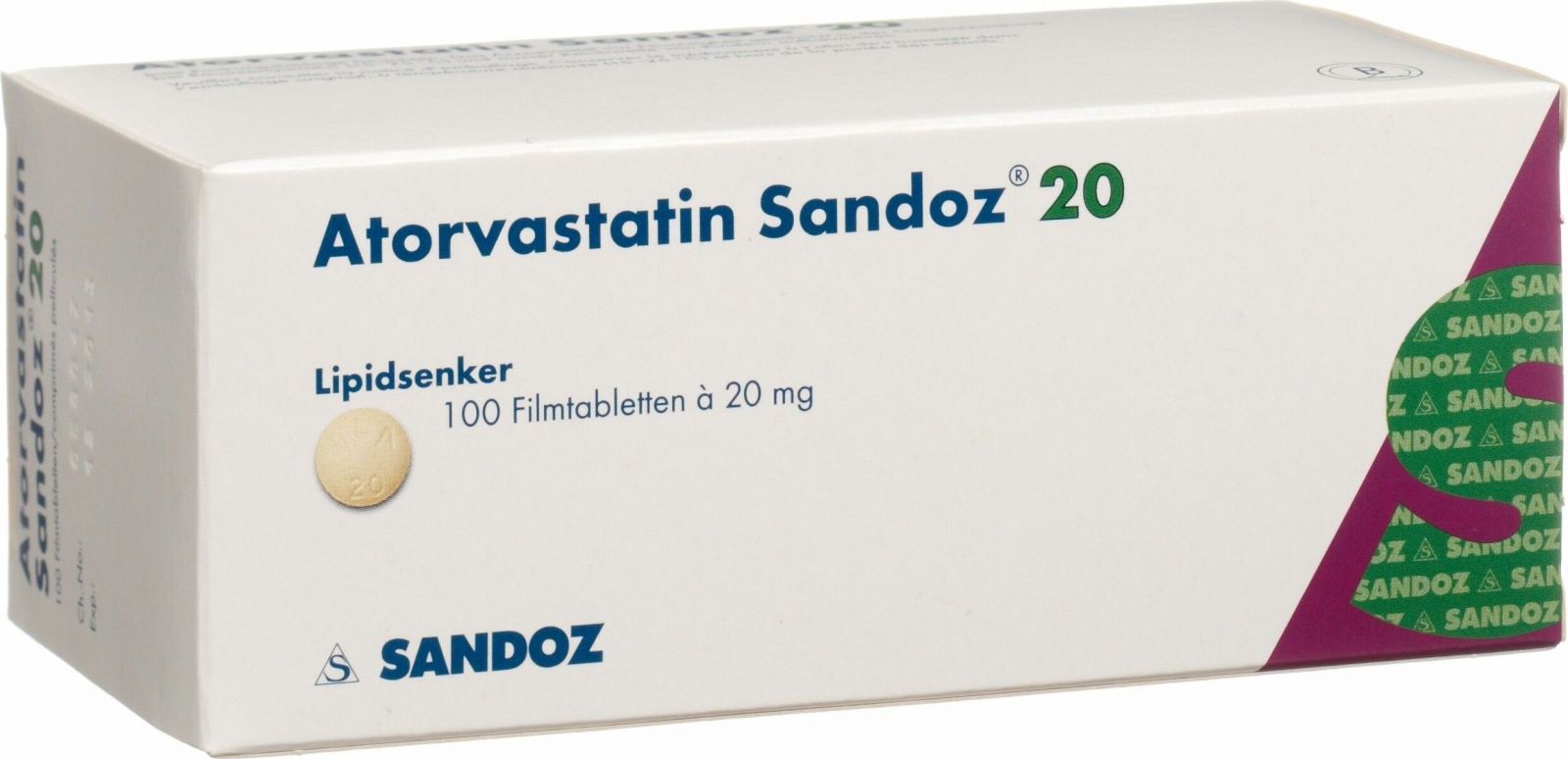 Atorvastatin Sandoz Filmtabletten 20mg 100 Stück in der Adler Apotheke